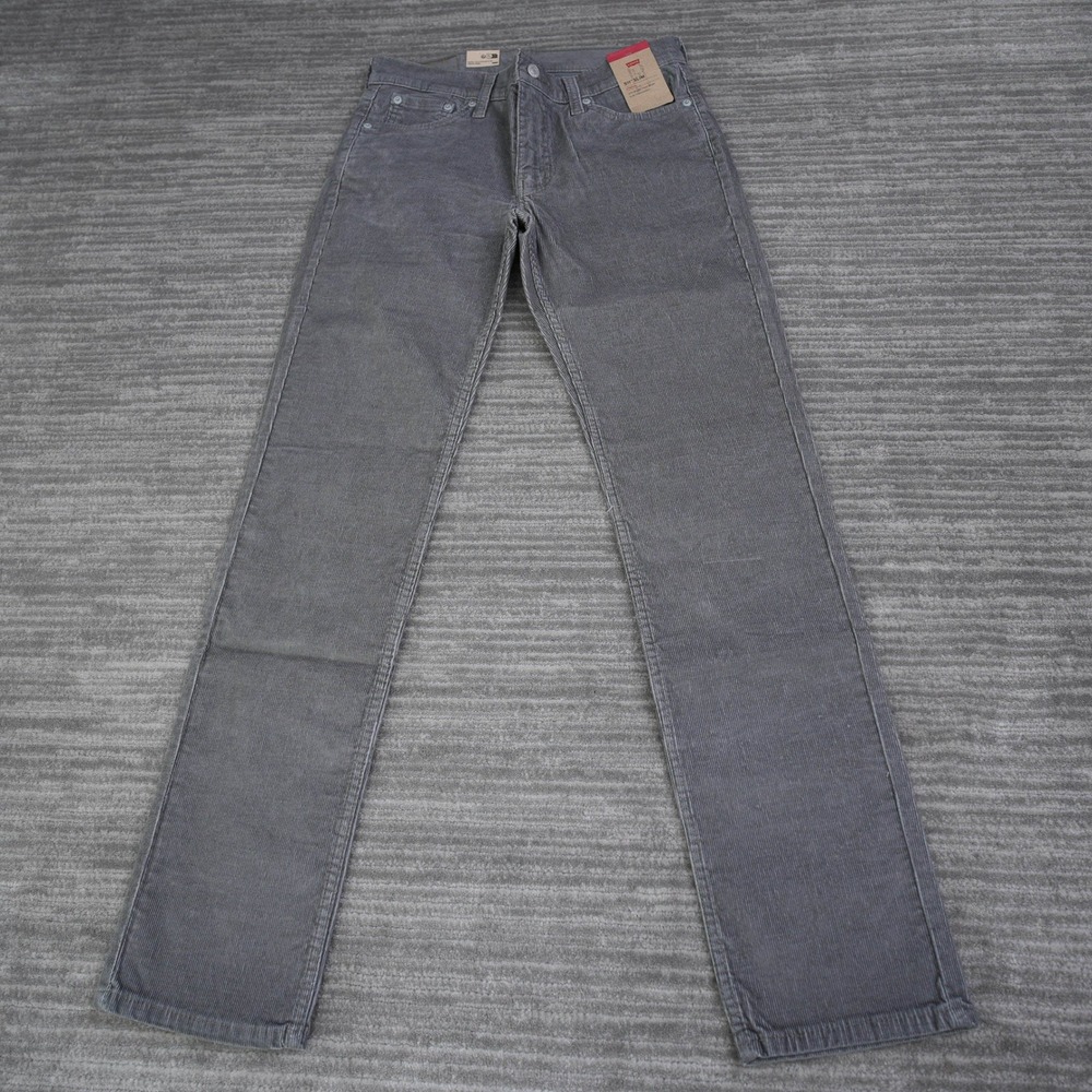 Levis 511 Slim Fit Corduroy Pants Men Grey Stretch Cords New 30x32 (Fit 31.5x32)